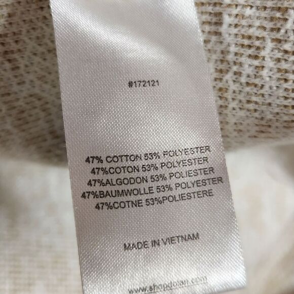 Anthropologie Dolan Jacket Crop Cotton Tweed Knit Cream Natural Slouchy Wrap‎ M - Picture 9 of 10